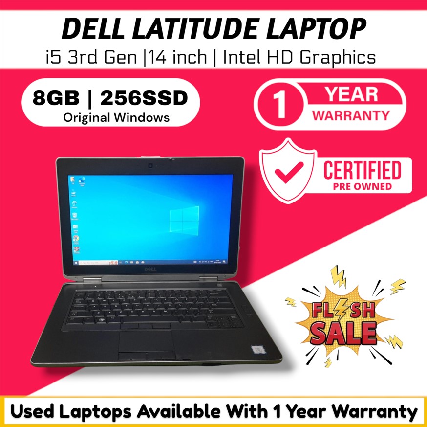 Dell laptop Pre-Owned | i5 3rd Gen | 8GB Ram | 256SSD | 14Inch Windows 10 