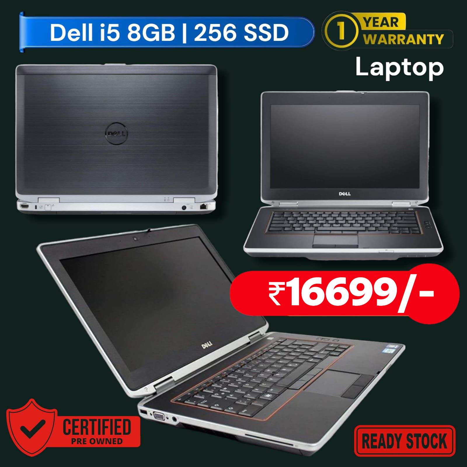 Dell laptop Pre-Owned | i5 3rd Gen | 8GB Ram | 256SSD | 14Inch Windows 10 